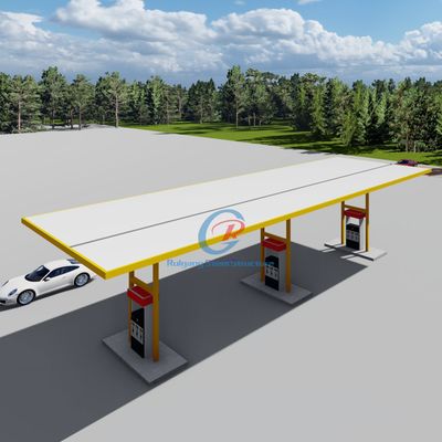 Ekologiczna ramka przestrzenna, konstrukcja stalowa, stacja benzynowa, odporna na trzęsienia ziemi