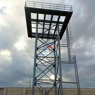 Wysoka ciężka konstrukcja stalowa wieża z zbiornikiem wody do zgalwanizowanego zbiornika wody